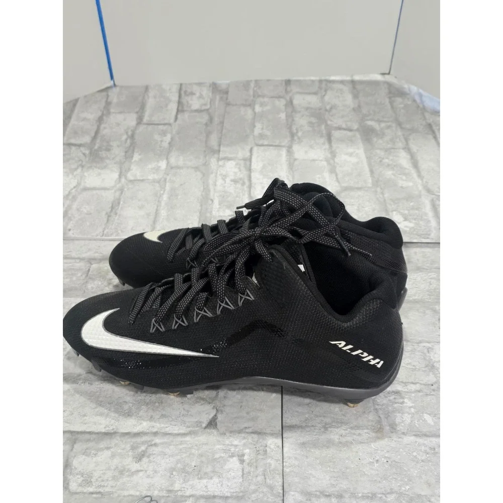 Nike Black ‎ Alpha Pro 2 II Mid 3/4 D Football Cleats 719932-010 Men's Size 13